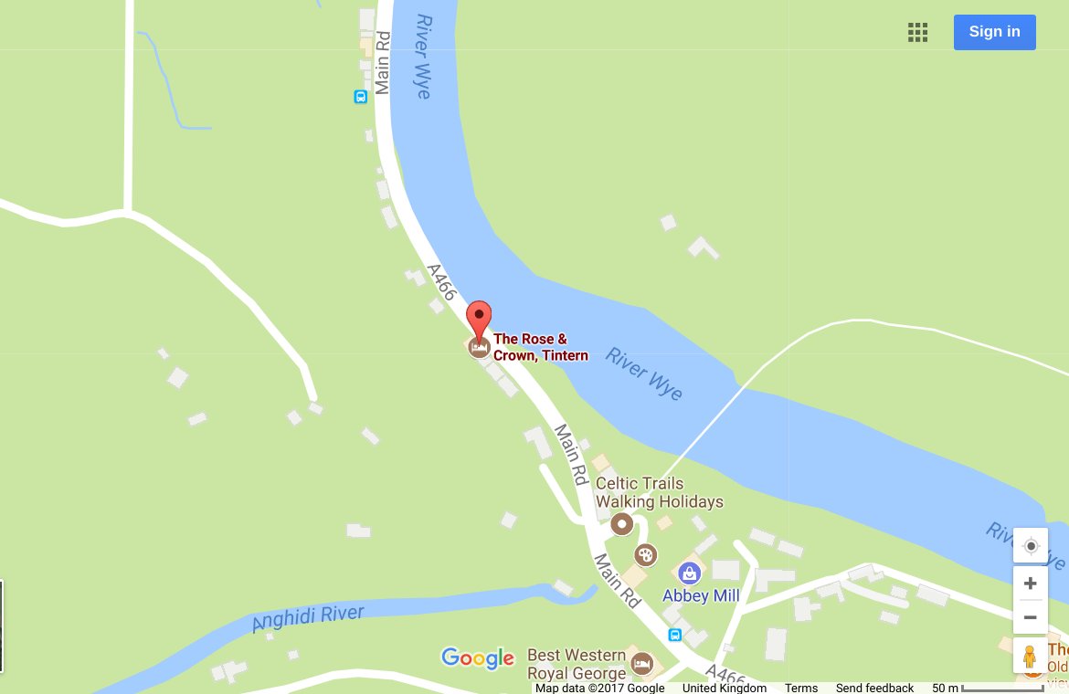 reproduction of the Google map showing our location.