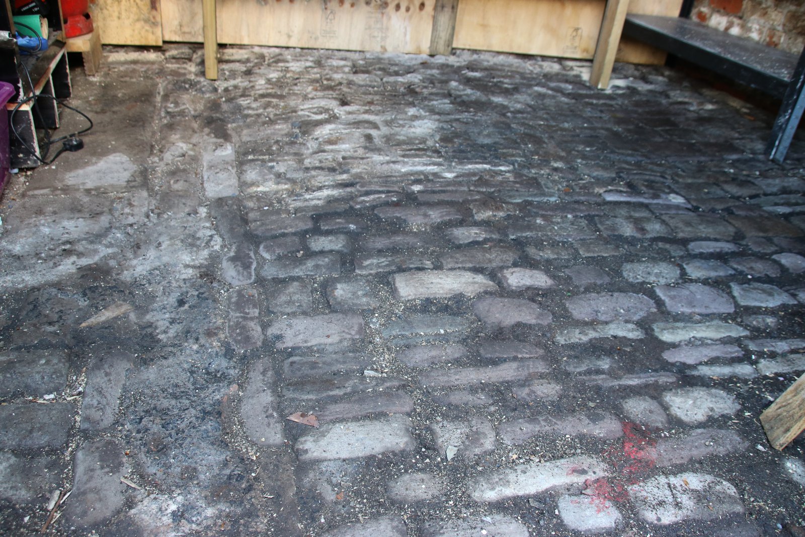 Image of pub stone floor stable 006 <h2>2018-05-05 - Part of original ancient floor uncovered at the Rose & Crown</h2>