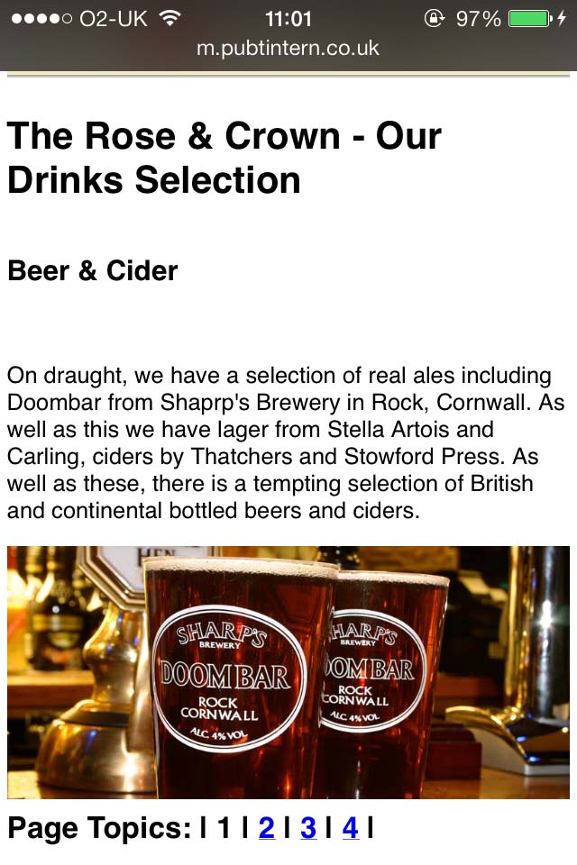 image of The new Rose & Crown mobile website